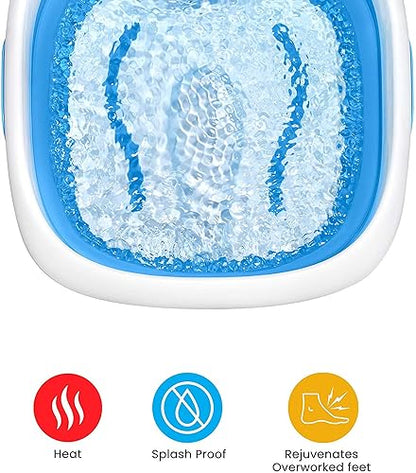 HoMedics Compact Pro Spa Collapsible Footbath with Heat | Vibration Massage, Acu-Node Surface, Heat Maintenance | Improves Circulation, Soothe Tired Muscles, Collapsible Tub for Easy Storage