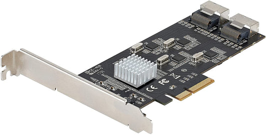 StarTech.com 8 Port SATA PCIe Card - PCI Express 6Gbps SATA Expansion Adapter Card with 4 Host Controllers - SATA PCIe Controller Card - PCI-e x4 Gen 2 to SATA III - SATA HDD/SSD (8P6G-PCIE-SATA-CARD) PCIe 2.0 | 8 Ports