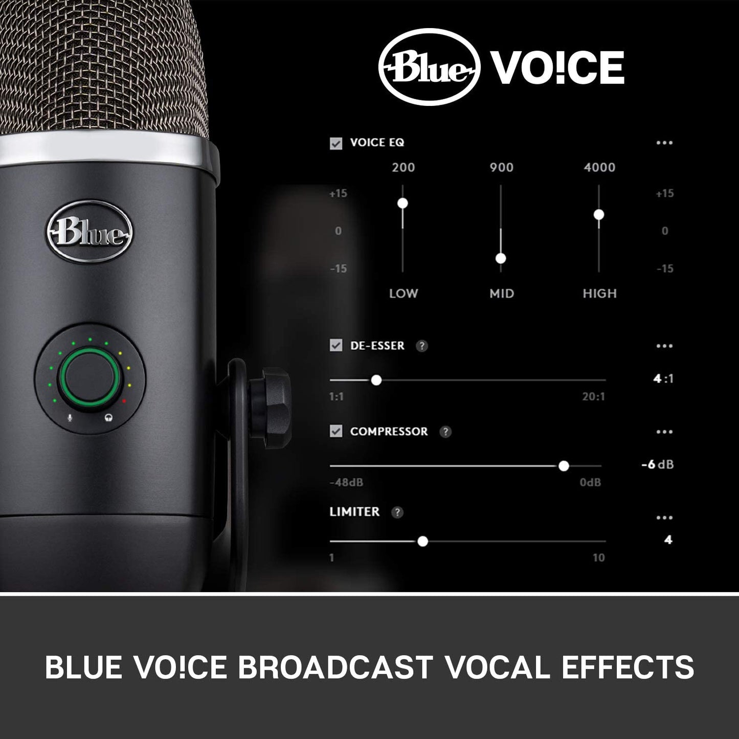 Logitech for Creators Blue Yeti X USB Microphone for PC, Podcast, Gaming, Streaming, Studio, Computer Mic - Blackout