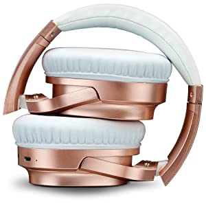 iLive Active Noise Cancellation Bluetooth Headphones, Adjustable Headband, Includes 3.5mm Audio Cable, Rose Gold (IAHN40RGD) Rose Gold One Size
