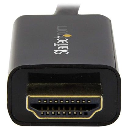 StarTech.com 3ft (1m) DisplayPort to HDMI Cable - 4K 30Hz - DisplayPort to HDMI Adapter Cable - DP 1.2 to HDMI Monitor Cable Converter - Latching DP Connector - Passive DP to HDMI Cord (DP2HDMM1MB)