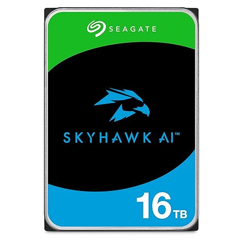 Seagate Skyhawk AI 16TB Video Internal Hard Drive HDD – 3.5 Inch SATA 6Gb/s 512MB Cache for DVR NVR Security Camera System with Drive Health Management and in-House Rescue Services (ST16000VE004)