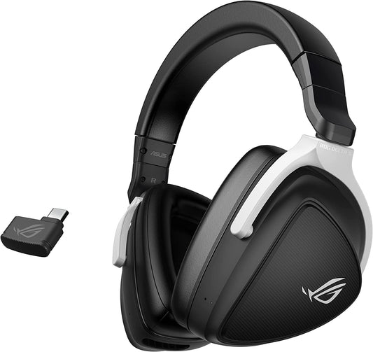 ASUS ROG Delta S Wireless Gaming Headset (AI Beamforming Mic, 7.1 Surround Sound, 50mm Drivers, Lightweight, Low-Latency, 2.4GHz, Bluetooth, USB-C, for PC, Mac, PS4, PS5, Switch, Mobile Device)-Black