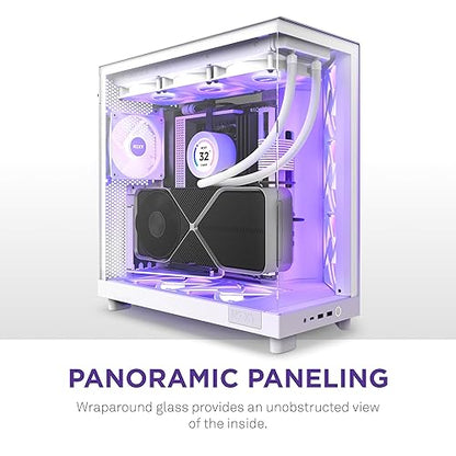NZXT H6 Flow RGB (2023) Compact Dual-Chamber ATX Case with RGB Fans - CC-H61FW-R1 - All White