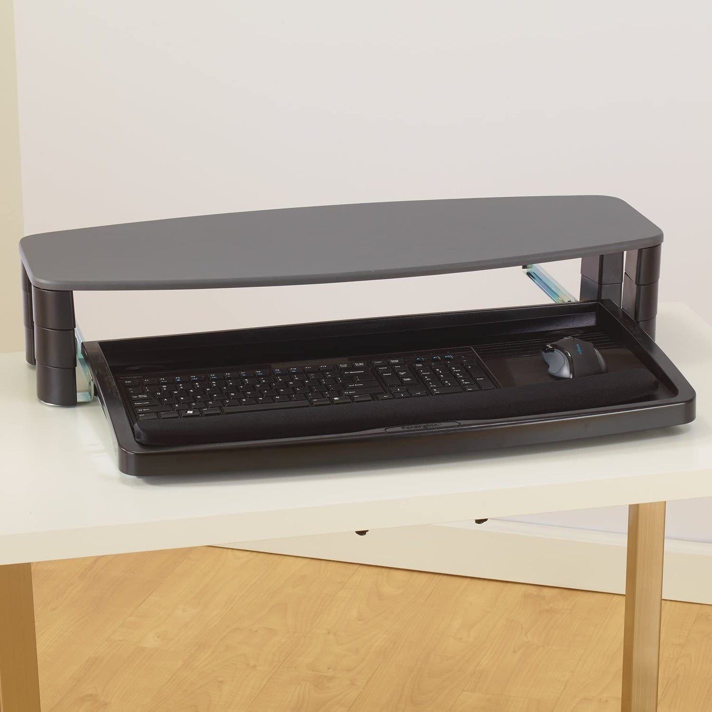 Kensington 60717 Over/Under Keyboard Drawer with SmartFit System, 14-1/2w x 23d, Black