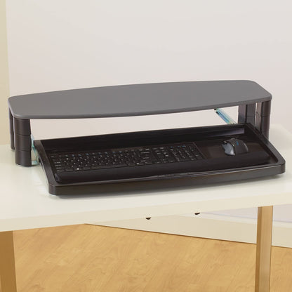 Kensington 60717 Over/Under Keyboard Drawer with SmartFit System, 14-1/2w x 23d, Black