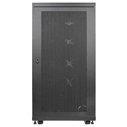 Tripp Lite 24U Industrial Standard-Depth Rack Floor Enclosure Server Cabinet with Doors & Sides, Black