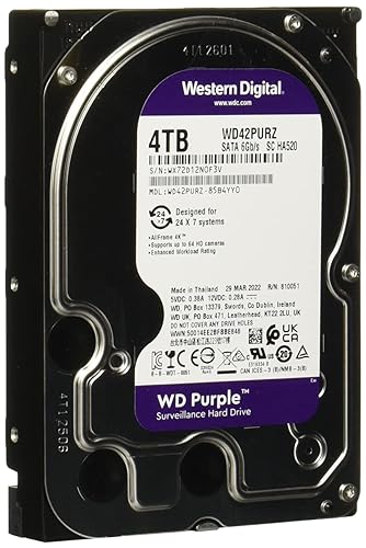 Western Digital WD Purple WD42PURZ 4TB 3.5? 5400RPM 256MB Cache SATA III Surveillance Internal Hard Drive