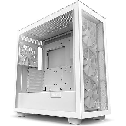 NZXT H7 Elite - CM-H71EW-01 - ATX Mid Tower PC Gaming Case - Front I/O USB Type-C Port - Quick-Release Tempered Glass Side Panel - White