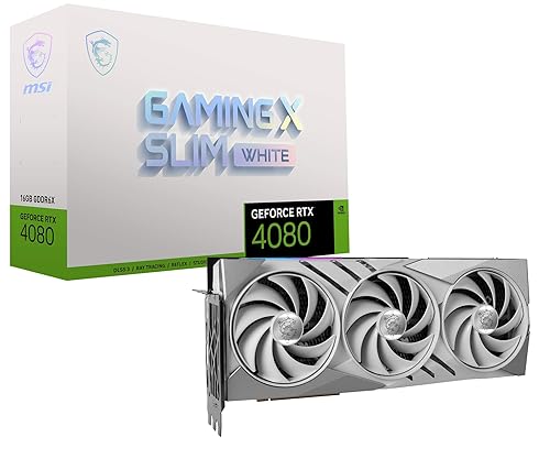 MSI Gaming GeForce RTX 4080 16GB GDRR6X 384-Bit HDMI/DP Nvlink Tri-Frozr 3 Ada Lovelace Architecture Graphics Card (RTX 4080 16GB Gaming X Slim White)