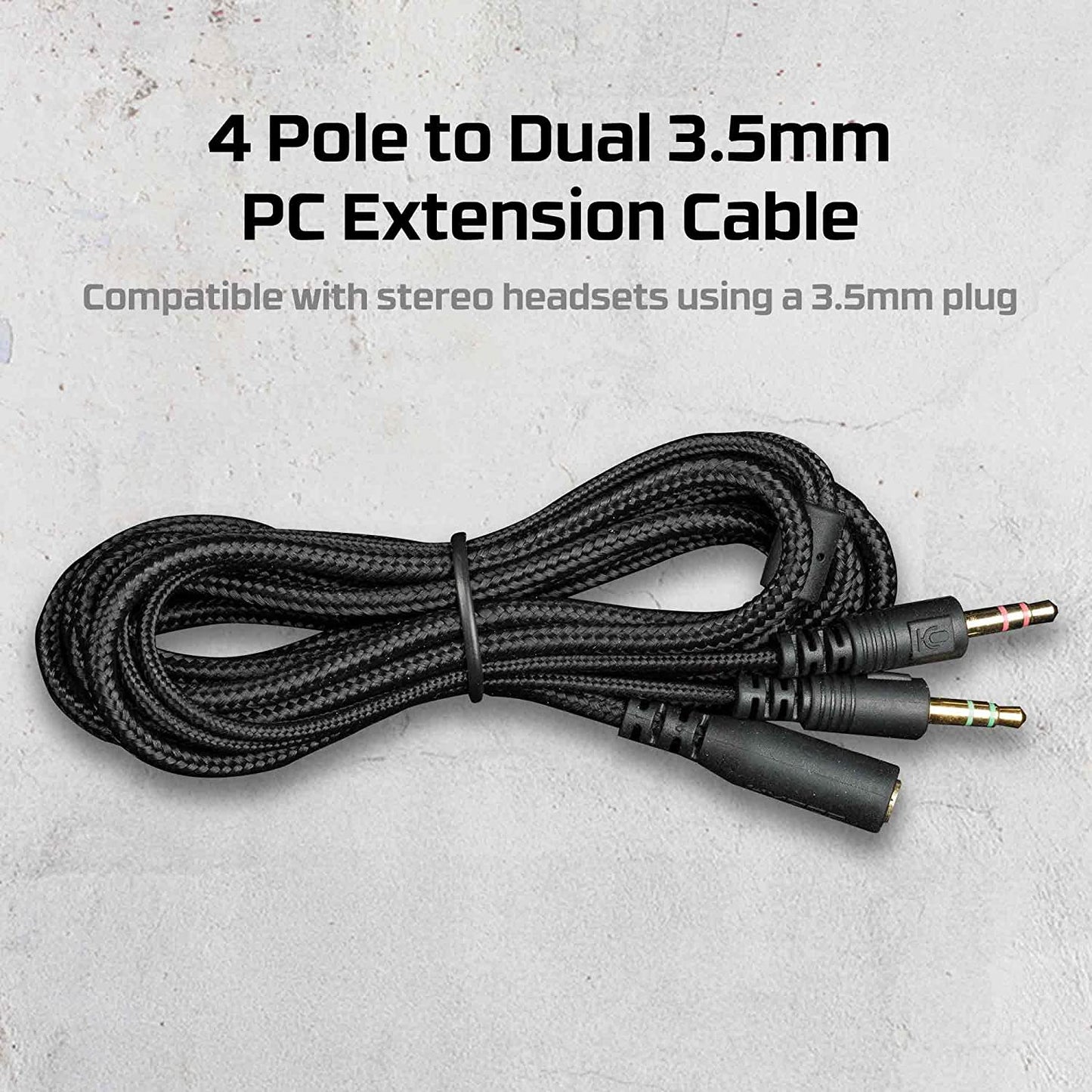 Kingston HyperX 4 Ultra Dual 3.5 mm PC Extension Cable 3.5 mm Plug Headset HXS – hsec2