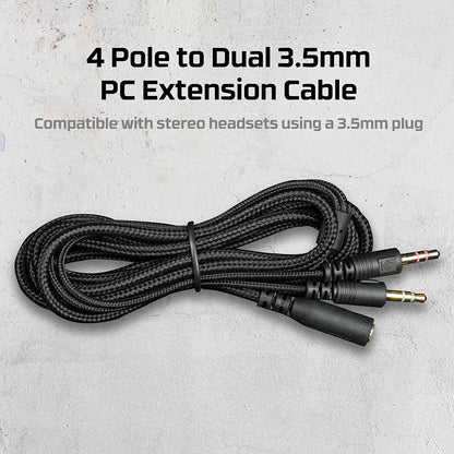 Kingston HyperX 4 Ultra Dual 3.5 mm PC Extension Cable 3.5 mm Plug Headset HXS – hsec2