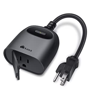 Kasa smart Kasa Outdoor Smart Plug, Smart Home Wi-Fi Outlet Timer, Max Load 15A/1875W, IP64 Weather Resistance, Compatible with Alexa, Google Home &amp; SmartThings, No Hub Required, ETL Certified(KP401) 1-Socket