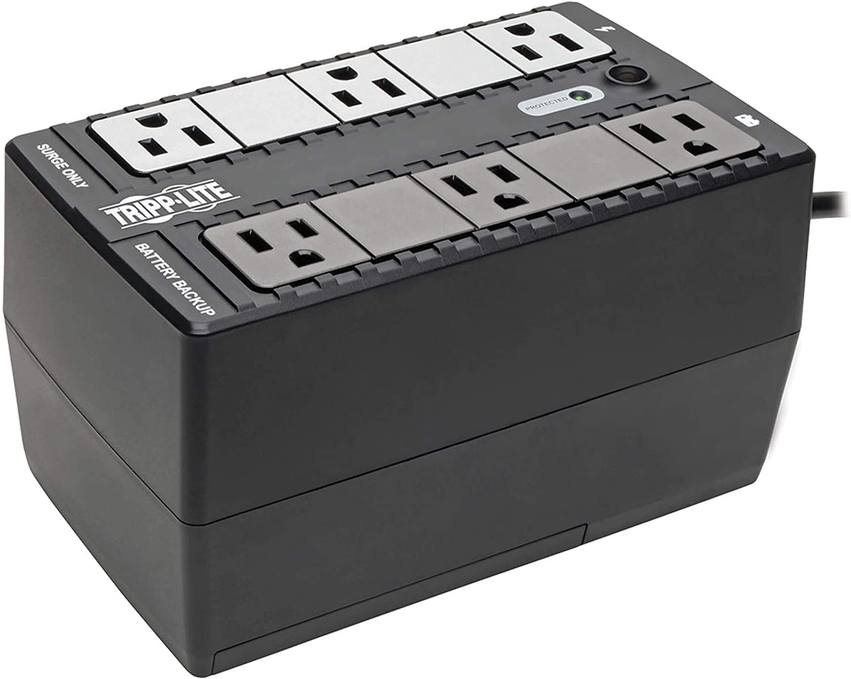 Tripp Lite 350VA Standby UPS, 6 Outlets, 210W, 120V, 50/60 Hz, Desktop/Wall Mount, 3-Year Warranty &amp; $100,000 Insurance (BC350)