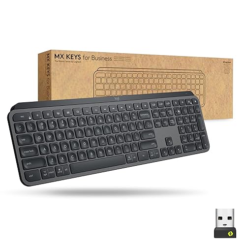Logitech MX Keys Wireless Illuminated Keyboard, Quiet Perfect-Stroke Keys, Logi Bolt Technology, Bluetooth, Rechargeable, Globally Certified, Windows/Mac/Chrome/Linux - Graphite