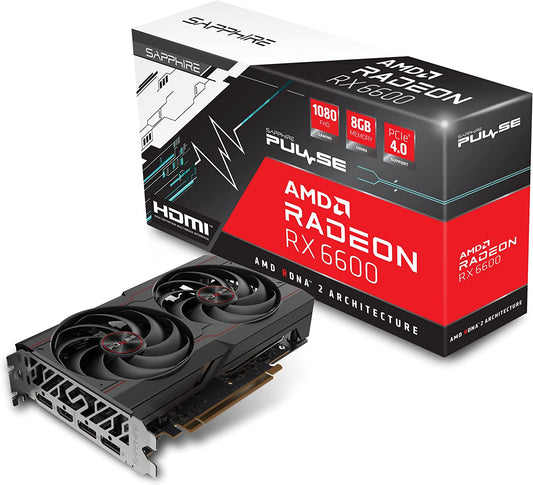 Sapphire technology Sapphire 11310-01-20G Pulse AMD Radeon RX 6600 Gaming Graphics Card with 8GB GDDR6, AMD RDNA 2