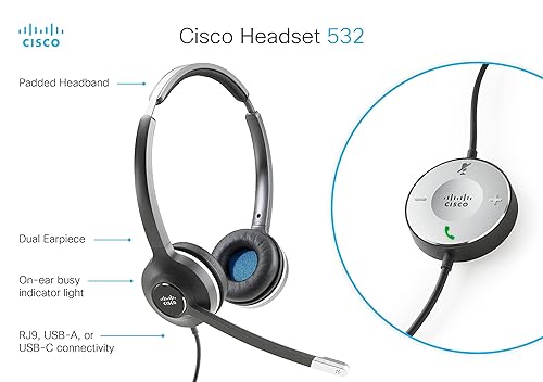 Cisco Headset 532 (Wired Dual with USB Headset Adapter)