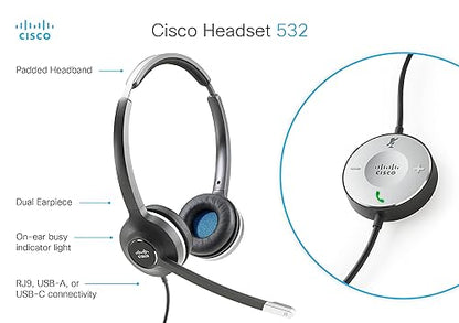 Cisco Headset 532 (Wired Dual with USB Headset Adapter)