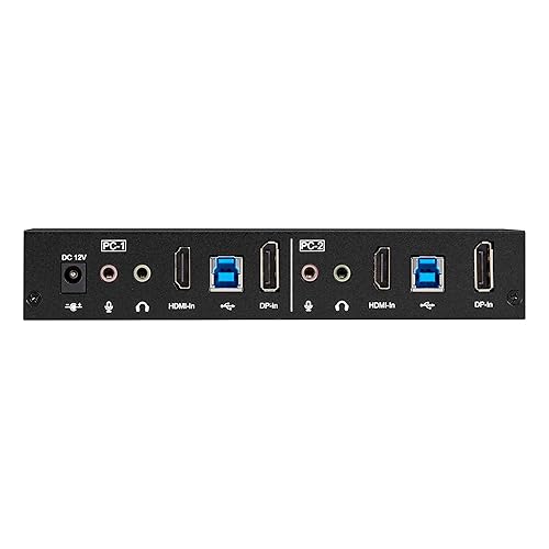 Black Box KVM Switch - UHD 4K, Dual-Monitor, HDMI/DisplayPort, USB 3.2 Gen 1, USB Type C, Audio, 2-Port - 2 Computer(s) - 4K UHD - 3840 x 2160 - 50 Hz, 60 Hz - 5 x USB - 2 x HDMI - DisplayPort