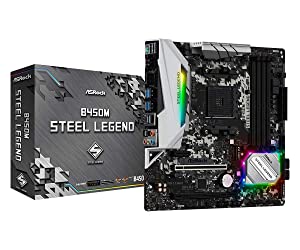 ASRock B450M STEEL LEGEND Socket AM4/ AMD Promontory B450/ DDR4/ Quad CrossFireX/ SATA3&amp;USB3.1/ M.2/ A&amp;GbE/ MicroATX Motherboard