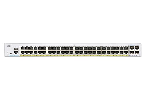 CISCO DESIGNED Business CBS350-48P Managed Switch | 48 Port GE | PoE | 4x1G SFP | Limited Lifetime Protection (CBS350-48P-4G) Switch 48-port GE / PoE+ / 370W / 4 x GE uplinks