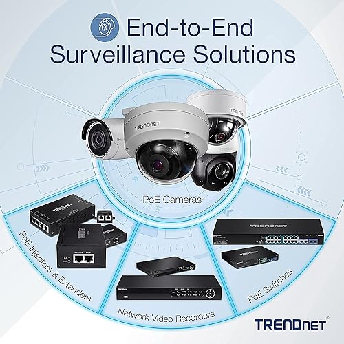 TRENDnet Indoor/Outdoor 4MP H.265 PoE IR Bullet Network Camera, TV-IP1328PI, 2560 x 1440, Security Camera with Night Vision up to 30m (98 ft), IP67 Rated, Free iOS and Android Mobile Apps No Micro SD Slot Camera