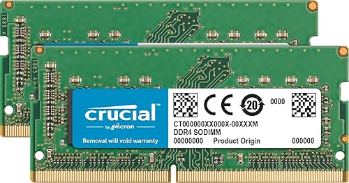 Crucial 32GB Kit (16GBx2) DDR4 2400 MT/s (PC4-19200) DR x8 SODIMM 260-Pin Memory - CT2K16G4SFD824A 32GB Kit (16GBx2) 2400MHz