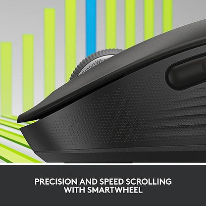 Logitech Signature M650 L Full Size Wireless Mouse - For Large Sized Hands, 2-Year Battery, Silent Clicks, Customizable Side Buttons, Bluetooth, for PC/Mac/Multi-Device/Chromebook - Black Black Right Handed Large Size