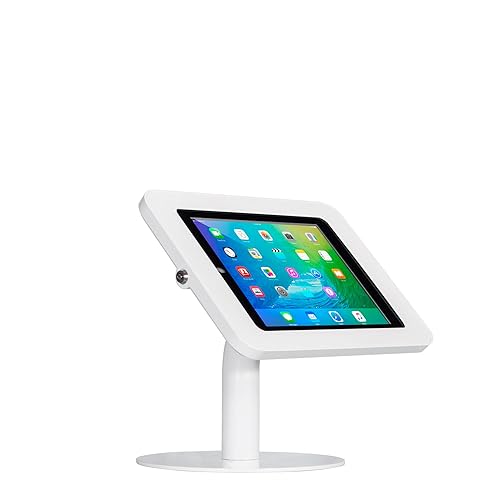 The Joy Factory Elevate II Countertop Retail Kiosk Enclosure Case for iPad 10.2" 9th/8th/7th Gen - White Slim & Sleek Design (KAA112W)