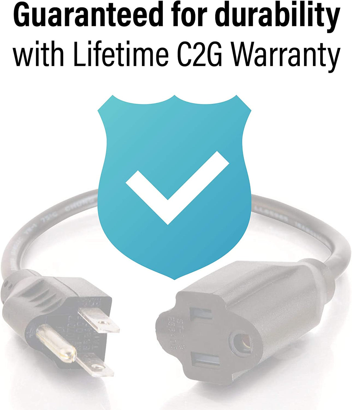 C2g/ cables to go C2G Power Cord, Short Extension Cord, Power Extension Cord, 18 AWG, Black, 1 Foot (0.30 Meters), Cables to Go 03137