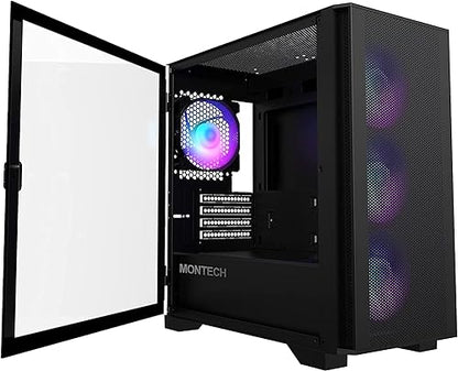 Montech AIR 100 ARGB, Micro-ATX, Tempered Glass - Schwarz AIR 100 ARGB BLACK Black