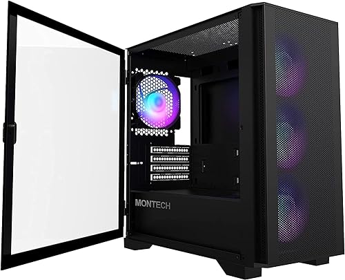 Montech AIR 100 ARGB, Micro-ATX, Tempered Glass - Schwarz AIR 100 ARGB BLACK Black