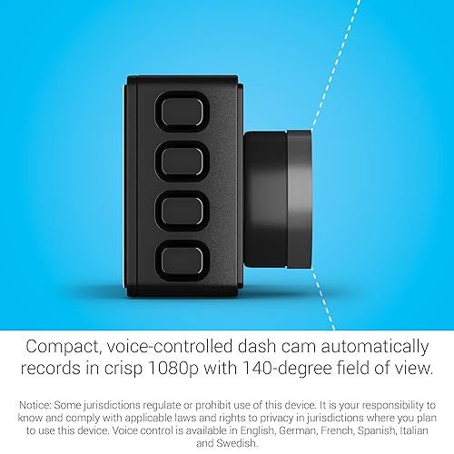 Garmin Dash Cam 47, 1080p and 140-degree FOV, Monitor Your Vehicle While Away w/New Connected Features, Voice Control, Compact and Discreet, Includes Memory Card Dash Cam 47 Dash Cam