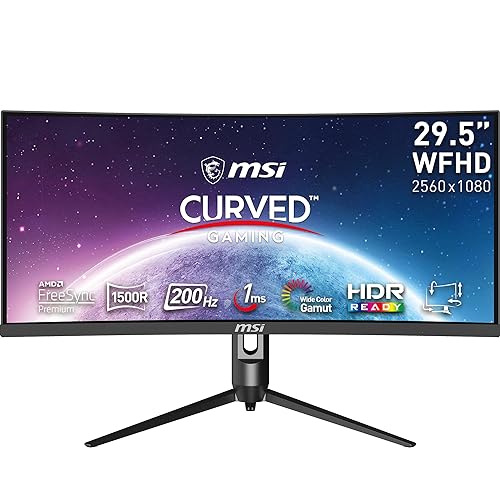 MSI Optix MAG301CR2 FHD Non-Glare 1ms 2560 x 1080 Ultra Wide 200Hz HDR Ready USB/DP/HDMI Smart Headset Hanger FreeSync 30”Gaming Curved Monitor - Black