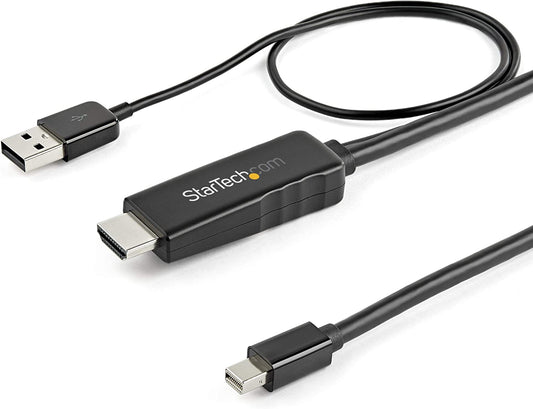 StarTech.com 6ft (2m) HDMI to Mini DisplayPort Cable 4K 30Hz - Active HDMI to mDP Adapter Converter Cable with Audio - USB Powered - Mac &amp; Windows - Male to Male Video Adapter Cable (HD2MDPMM2M) 6 ft / 2 m