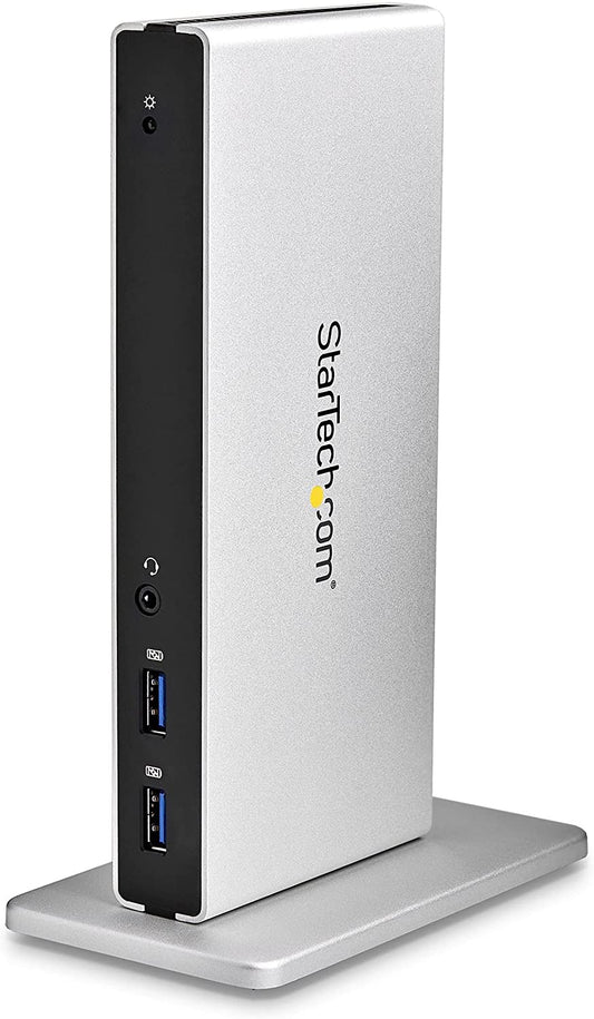StarTech.com Dual Monitor USB 3.0 Docking Station w/ DVI to VGA &amp; HDMI Adapters, 5x USB 3.0 &amp; Audio - Vertical DVI Dock for Mac &amp; Windows (USB3SDOCKDD) 2 x monitor|5 x USB-A 3.0|vertical