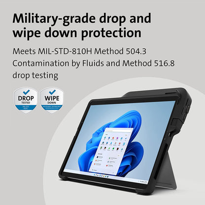 Kensington Blackbelt Rugged Case with Integrated Mobile Dock for Surface Pro 8, 60W Charging, Dual Display via HDMI and USB-C Ports, Micro SD Card Reader, Military Drop Tested Case (K99071WW) Surface Pro 8 Rugged Case with Integrated Hub