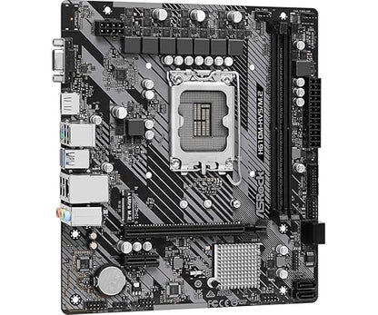 ASRock H610M-HVS/M.2 R2.0 Desktop Motherboard - Intel H610 Chipset - Socket LGA-1700 - Micro ATX - Core Processor Supported - 64 GB DDR4 SDRAM Maximum RAM - DIMM, UDIMM - 2 x Memory Slots - Gigabit Ethernet - HDMI
