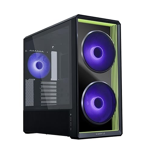 Lian Li LANCOOL 217 INF Black Infinity Mirror Computer Case, Mid-Tower ATX PC Case w/ 3 Pre-Installed Fans, 2x170mm ARGB Fans, 1x140mm, Front Mirror Glass Panel, Optimized Airflow - Black (LAN217INFX)