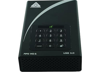 Apricorn Aegis Padlock 12TB Fips 140-2 Validated 256-bit Encrypted Hard Drive 12 TB