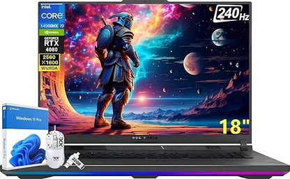 ASUS ROG Strix G18 Gaming Laptop, 18" Nebula 16:10 240Hz QHD, Intel 24-Core i9-14900HX, GeForce RTX 4080, 32 GB DDR5, 2 TB SSD, Backlit Keyboard, Wi-Fi 6E, Windows 11 Pro, with Designed Accessories