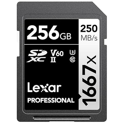Lexar Professional (LSD256CBNA1667) 1667X 256GB SDXC Uhs-II/U3 Card 256GB Cards