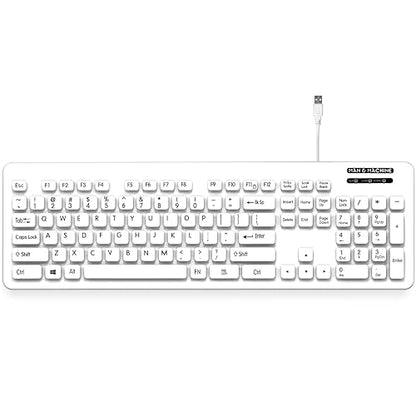 Man & Machine L Cool Keyboard - Cable Connectivity - USB Interface - English (US) - Windows, Linux, Mac - White