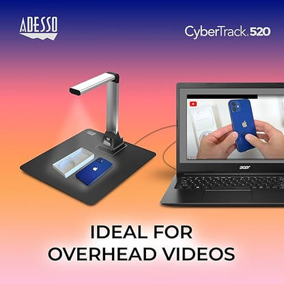 Adesso 5 Megapixel Fixed-Focus A4 Document Camera Scanner with OCR Text Recognition