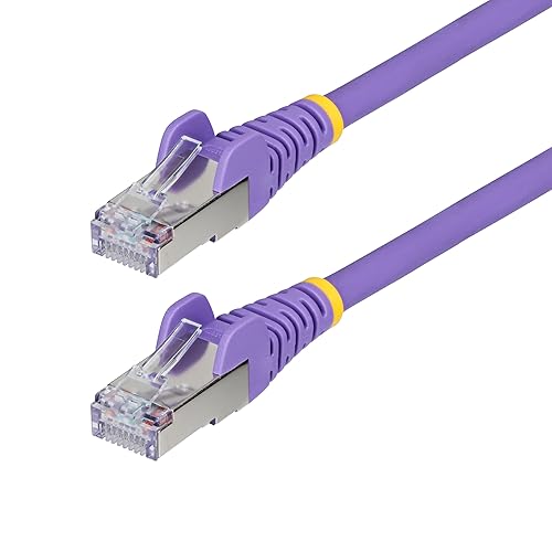 StarTech.com 1ft Purple CAT6a Ethernet Cable, Snagless RJ45, 10GbE, 100W PoE++, S/FTP, 500MHz, 27AWG Pure Bare Copper, LSZH