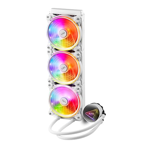XPG Levante X 360 All-in-One ARGB CPU Liquid Cooler - 4.72" Maximum Fan Diameter -2000 RPM - Fluid Dynamic Bearing - 4-Pin PWM White (LEVANTEX360-WHCWW)