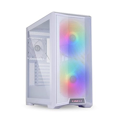 LIAN LI LANCOOL 215 E-ATX PC Case, RGB Gaming Computer Case, Tempered Glass Mid-Tower Chassis Features High Airflow with 2x200mm ARGB Fans & 1x120mm Fan Pre-Installed and Mesh Front Panel (Snow White)