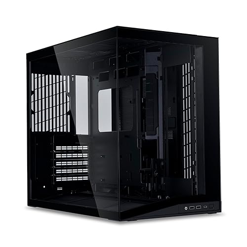 LIAN LI O11D MINI V2 | Compact ATX Mid-Tower Airflow Computer Case | Panoramic View | Fully Ventilated Airflow | Adjustable I/O | Pillar-Less | Cable Management | Black (O11DMIV2X) Black W/o Fans