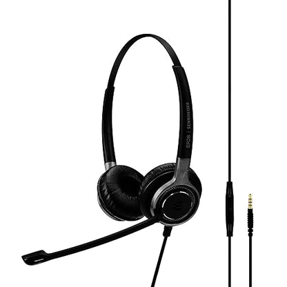Sennheiser SC 665 (507256) - Double-Sided Business Headset | for Mobile Phone and Tablet Connection | with HD Sound & Ultra Noise-Cancelling Microphone (Black) SC665