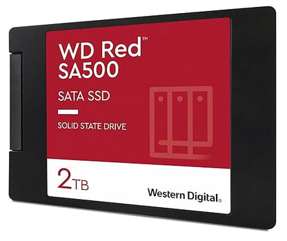 Western Digital 2TB WD Red SA500 NAS 3D NAND Internal SSD Solid State Drive - SATA III 6 Gb/s, 2.5/7mm, Up to 560 MB/s - WDS200T2R0A